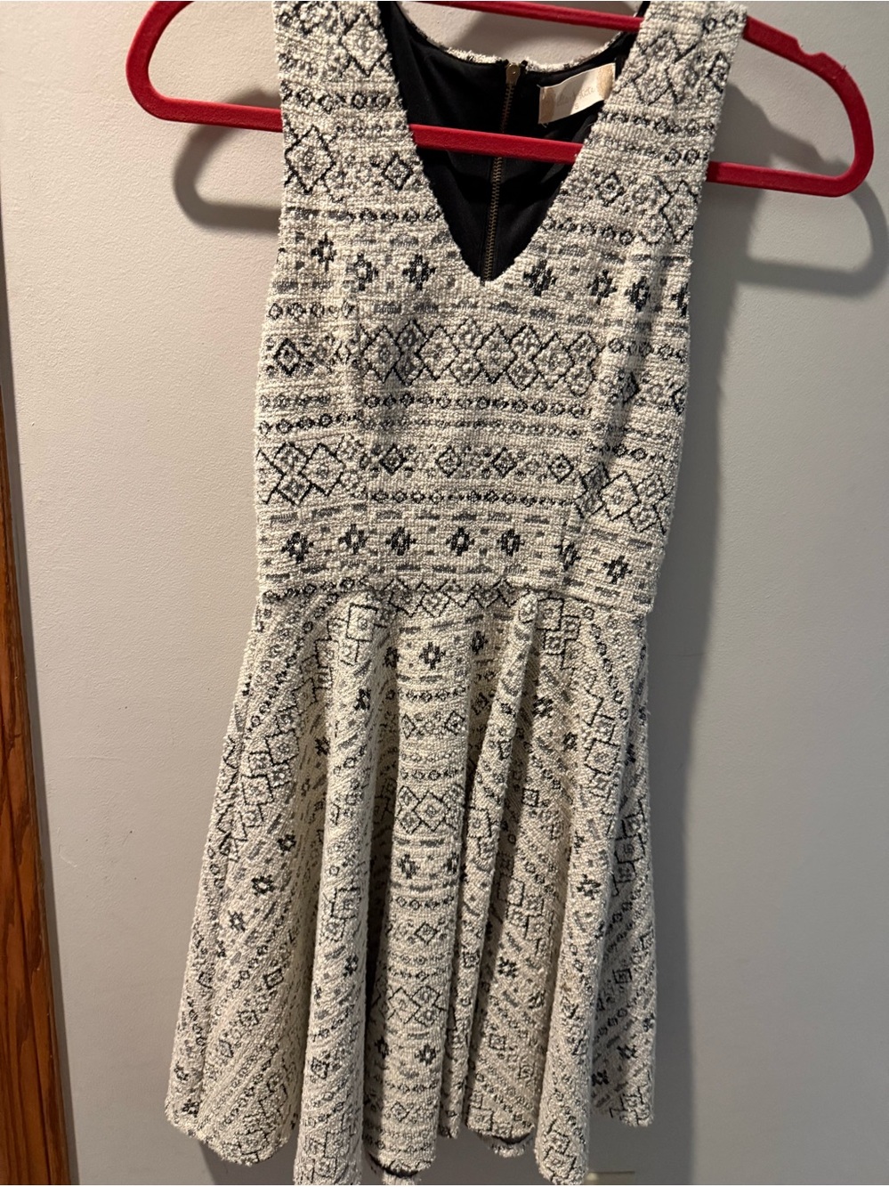 Altar’d State Sleeveless Black & White Patterned Skater Dress